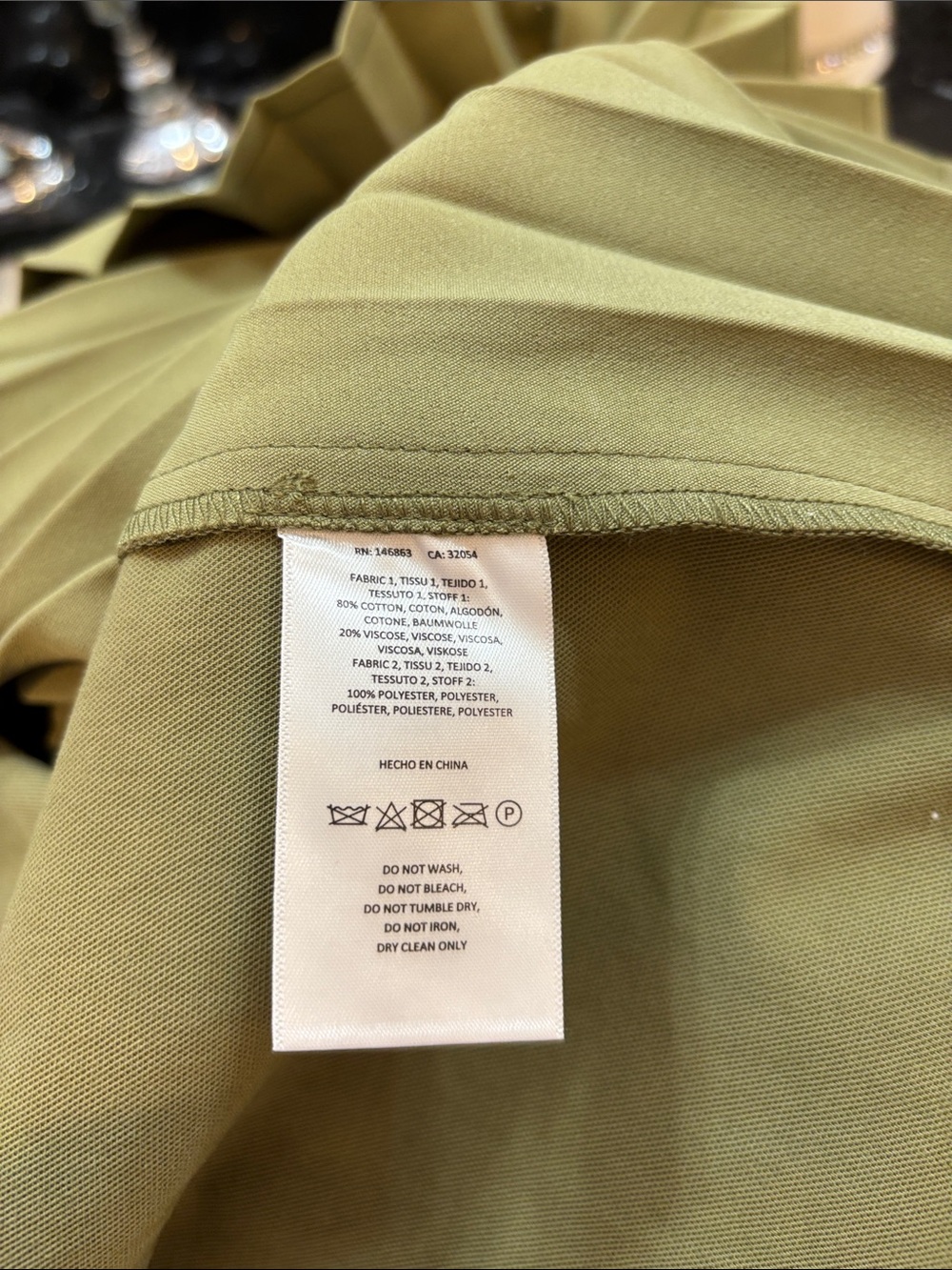NWT Anthropologie Olive Green Pleated Midi Skirt with Belt - Picture 5 of 8